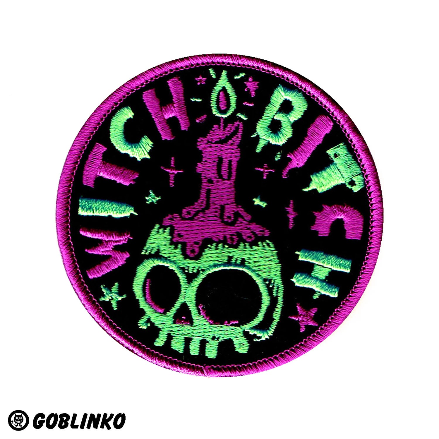 Witch Bitch Patch - purple & green