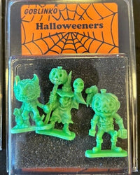 Plastic Halloween Figures: Green Halloweeners