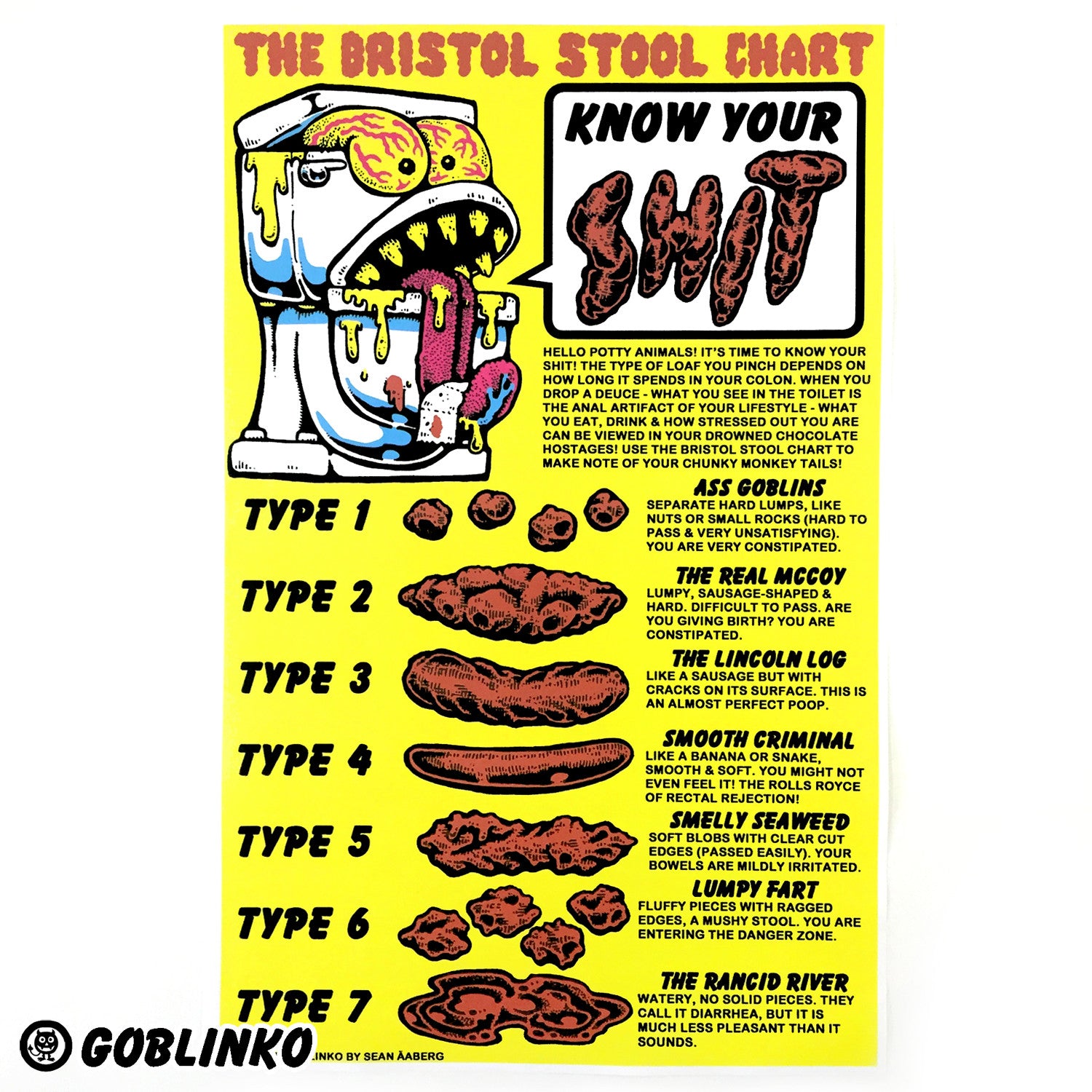 Bristol Stool Chart Poster