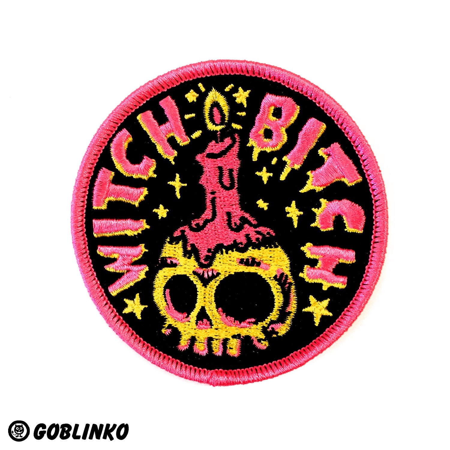 Witch Bitch Patch - yellow & pink