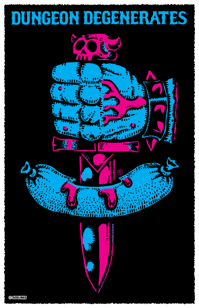 Dungeon Degenerates Logo - Sausage Stabber Hi Contrast - 11" x 17"