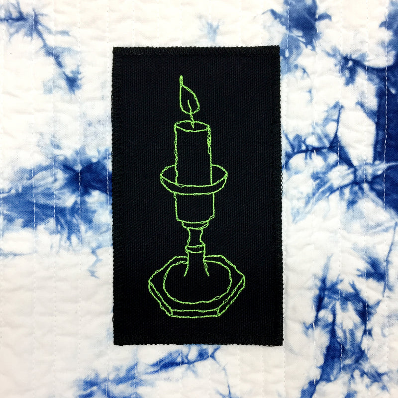 Stitch Witch, Embroidered, One of A Kind Candle Patch