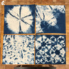 Hand dyed shibori indigo napkins by the Stitch Witch.