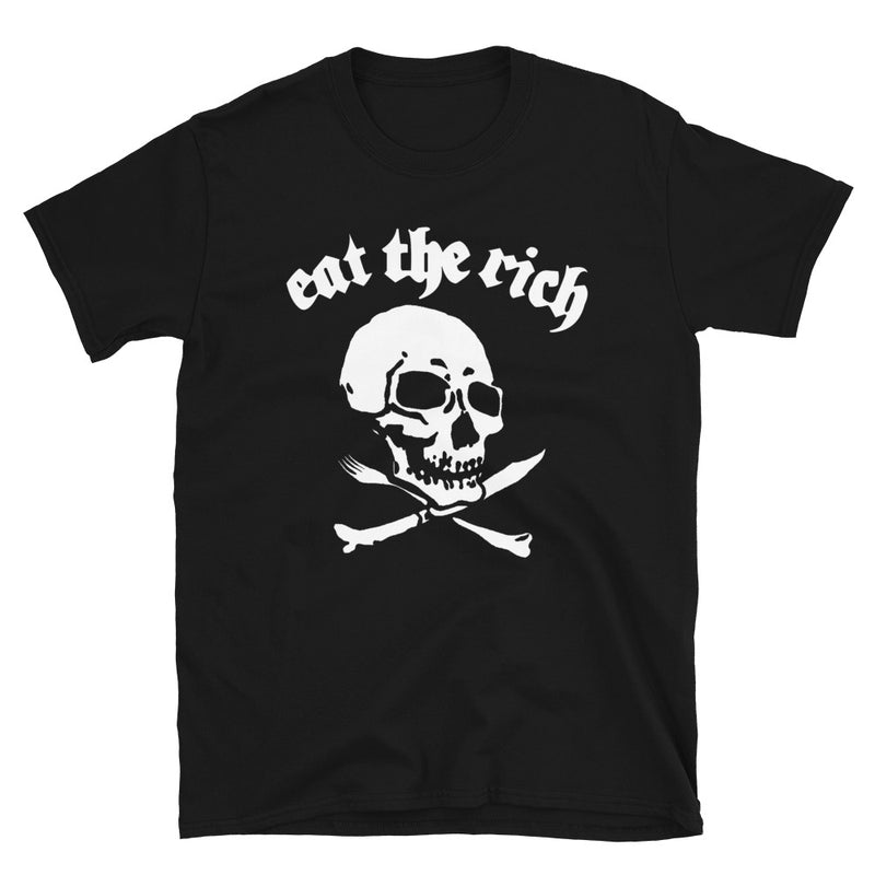 Eat The Rich on black Short-Sleeve Unisex T-Shirt